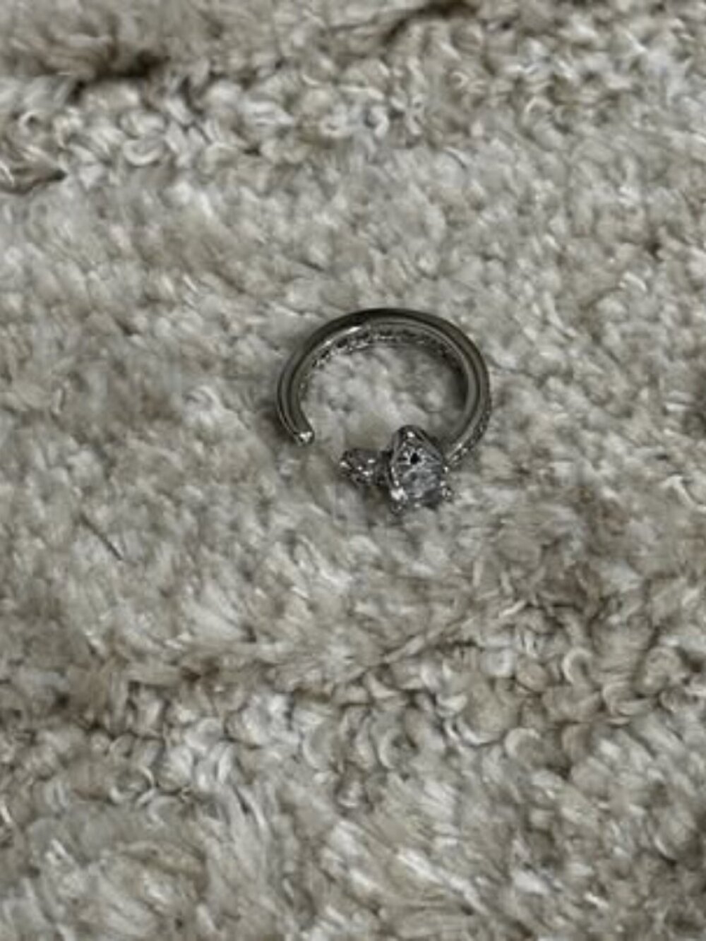 Saturn Orb Open Ring with Crystals